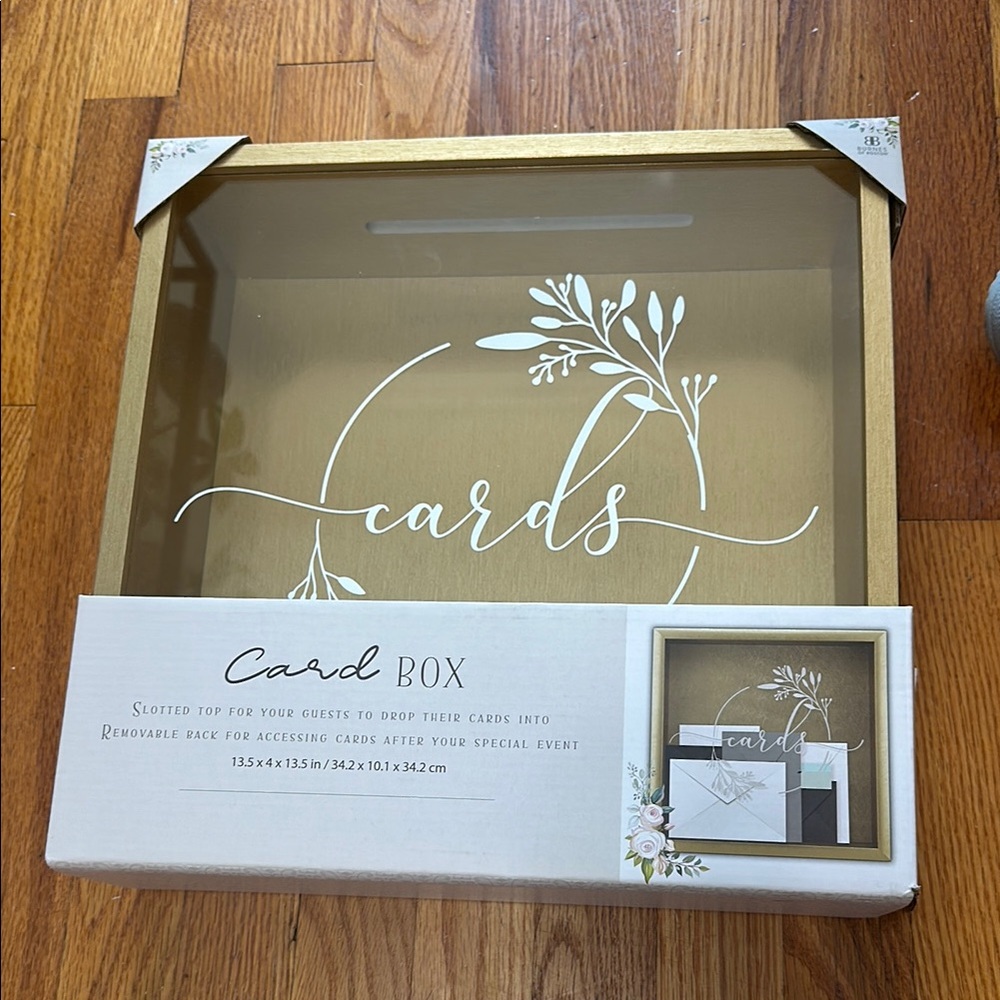 Gold Card Box with Floral Design